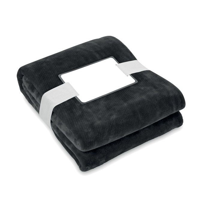 MO6804-03Logan RPET-Flanell Fleece-Decke_ Schwarz