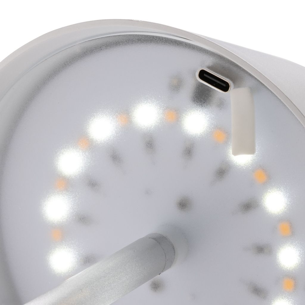 XDP513.28-3Pure Glow USB-Tischleuchte aus RCS recyceltem Kunststoff_ weiss