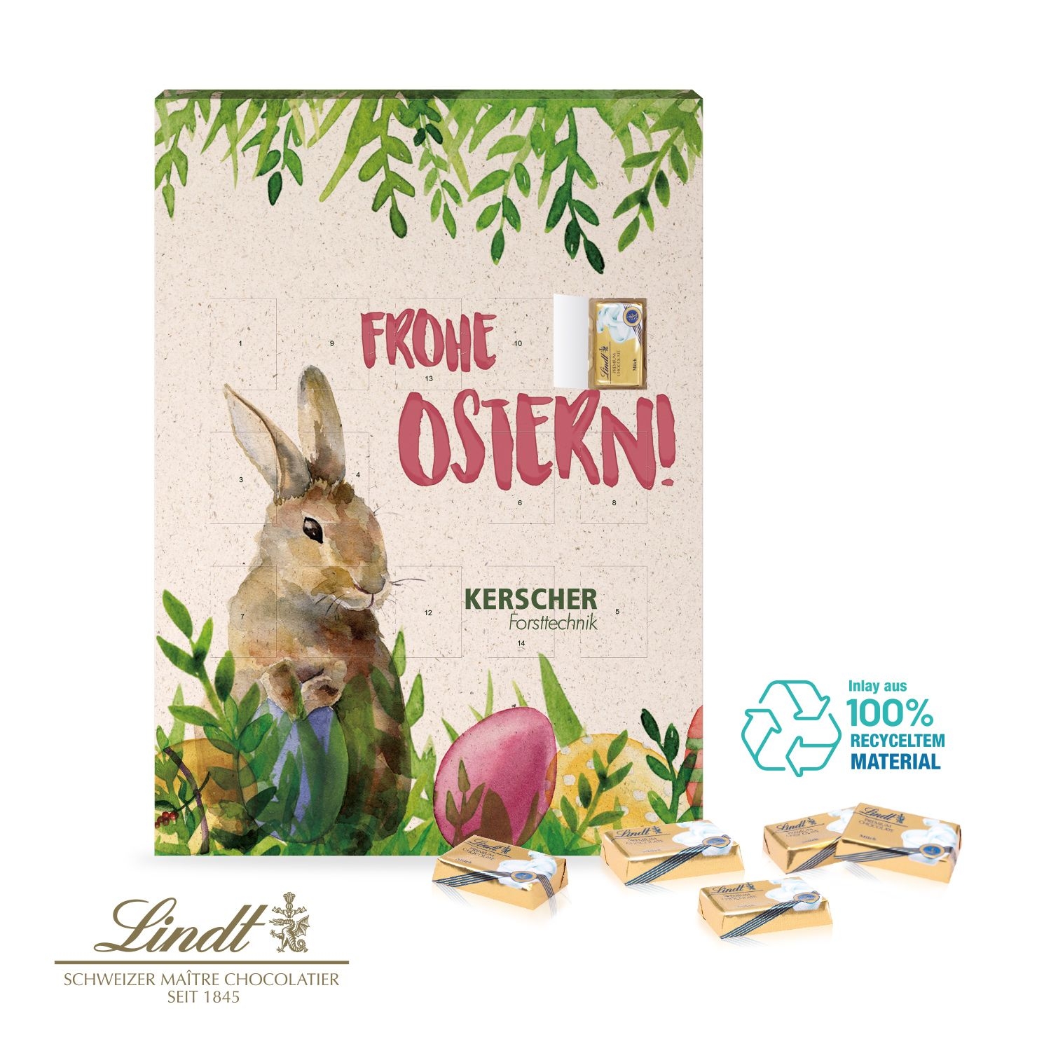 CD94316Wand-Osterkalender mit 14 Tuerchen