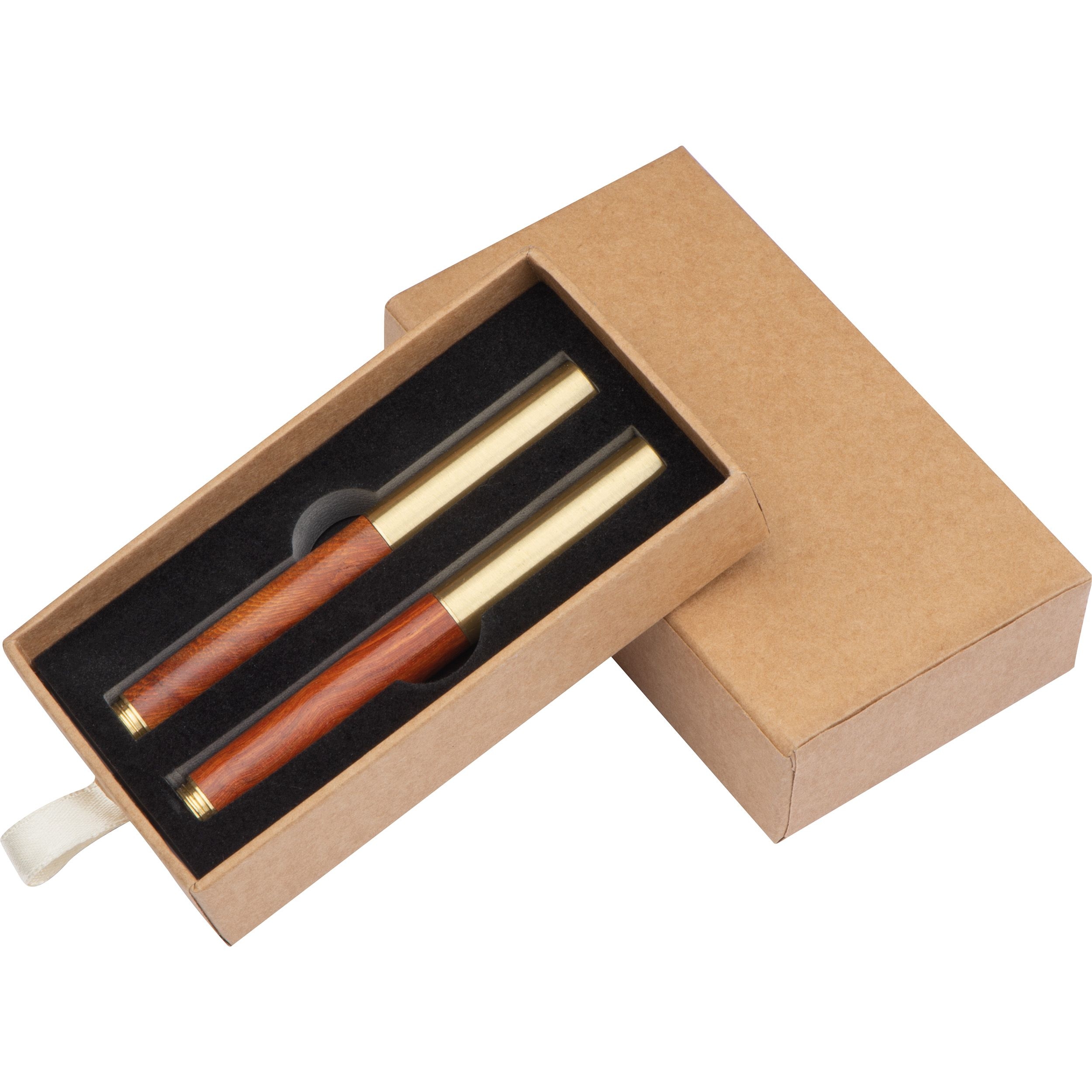 MA12581-01Schreibset Mini Fuellfederhalter und Rollerball_ braun