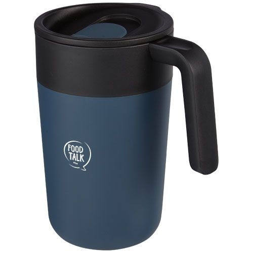 PF100731-2Nordia 400 ml doppelwandiger Becher aus Recyclingmaterial_ dunkelblau
