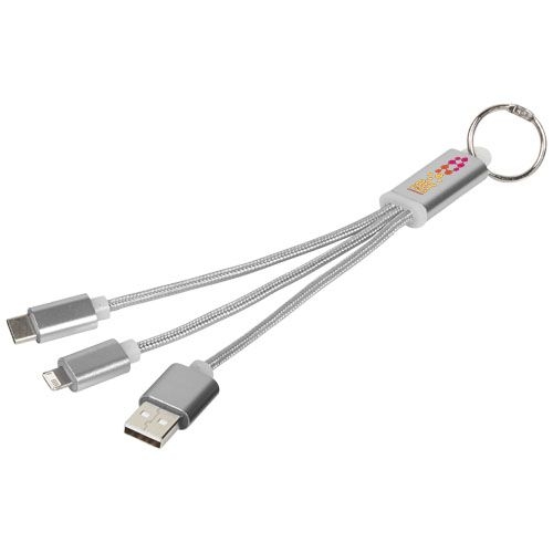 PF134961-2Metal 3-in-1 Ladekabel mit Schluesselanhaenger_ silber