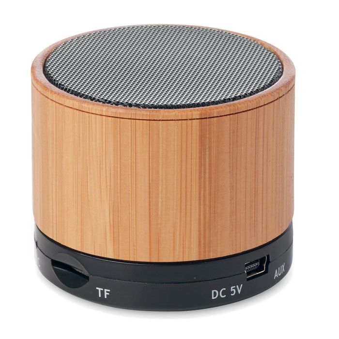 MO9608-03Round Bamboo Runder wireless Lautsprecher_ schwarz