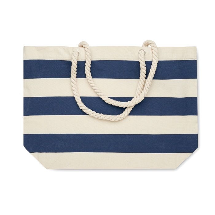 MO2126-04Heaven Stripe Strandtasche Baumwolle 220 g_ blau