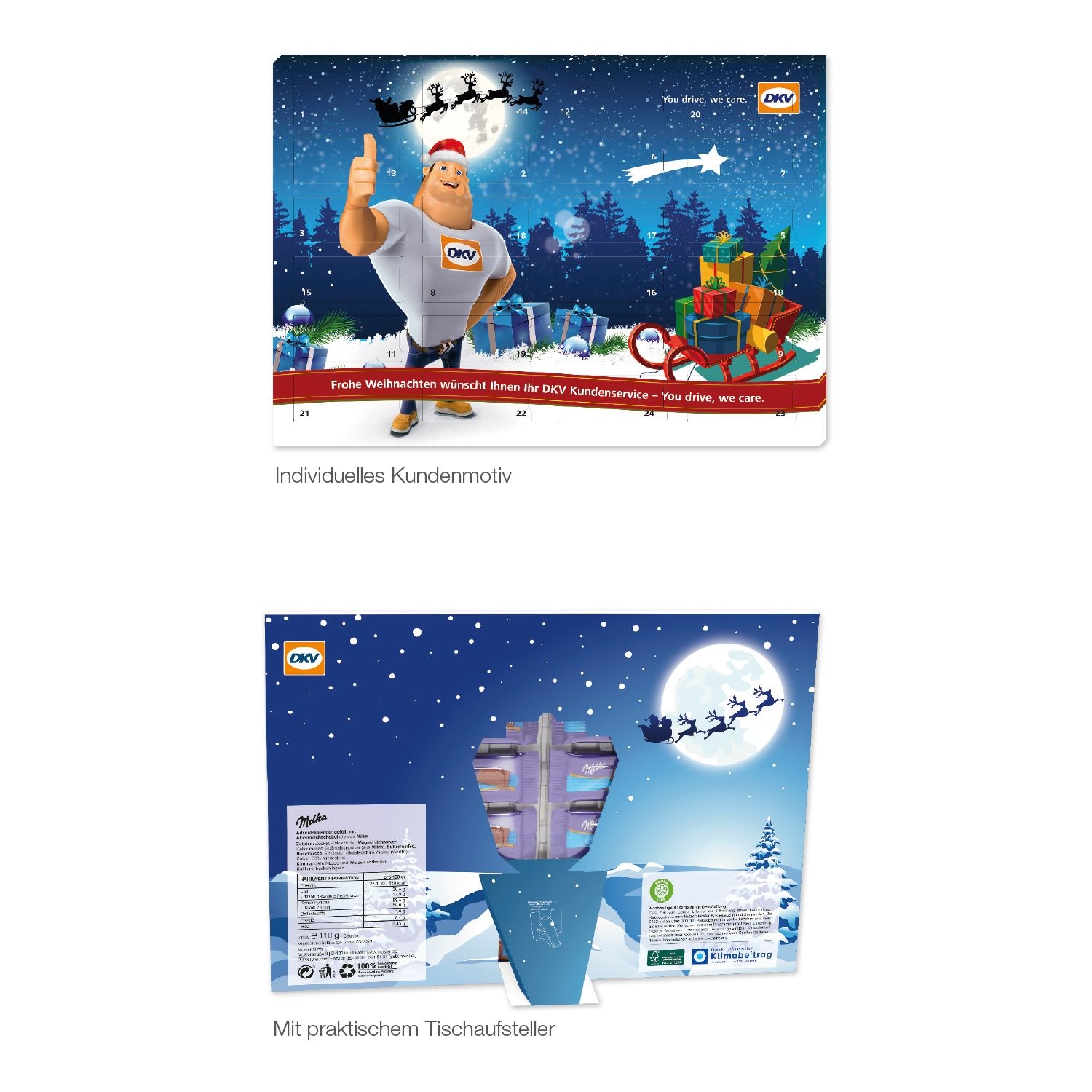 CD95200-02Tisch-Adventskalender mit Milka Schokolade Mix_ Individuelles Motiv