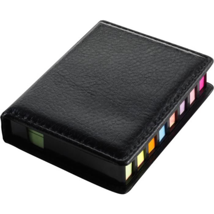 GI8005-01Haftnotizenin PU Etui Pierce_ Schwarz