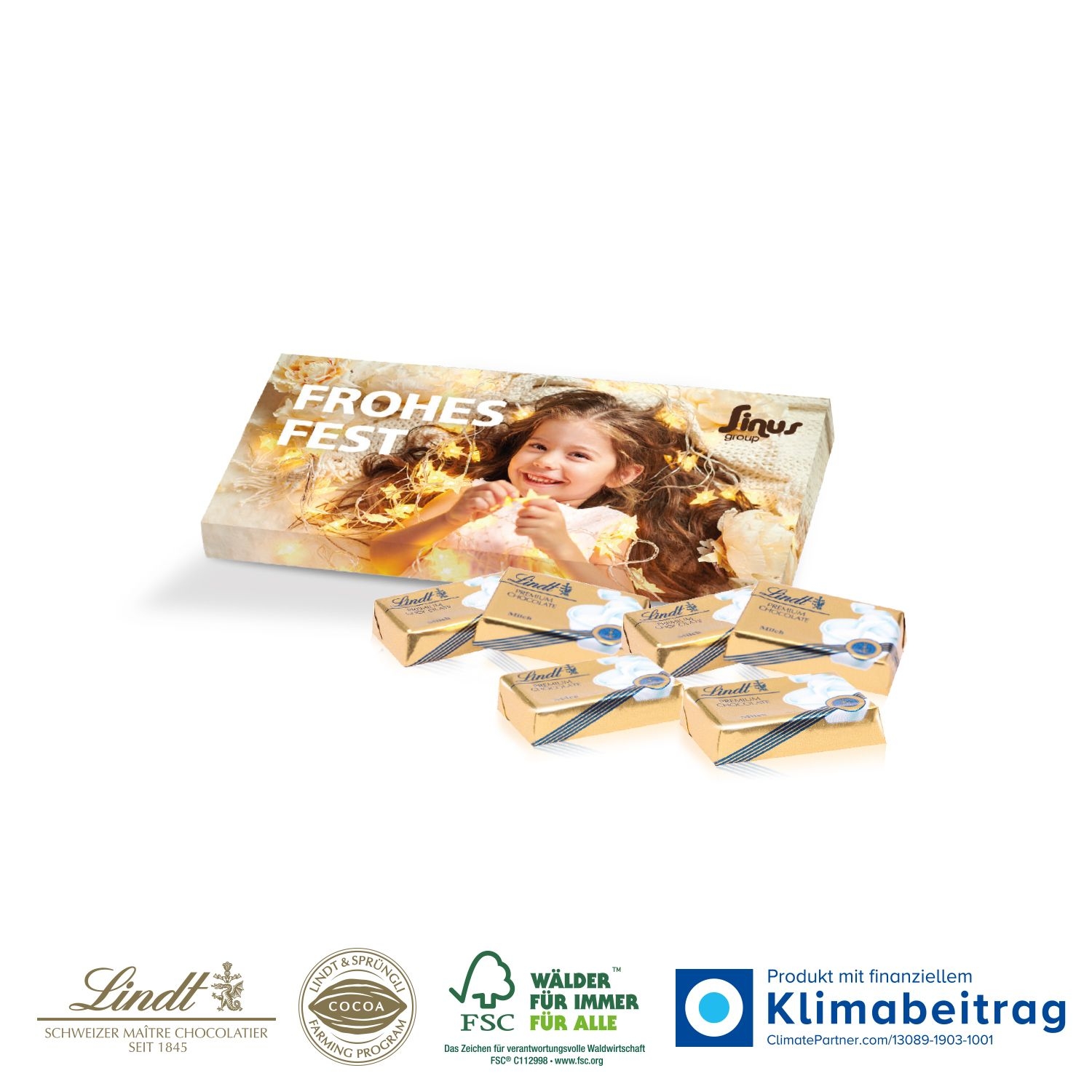 CD91000-01Praesentbox mit Lindt Schokotaefelchen