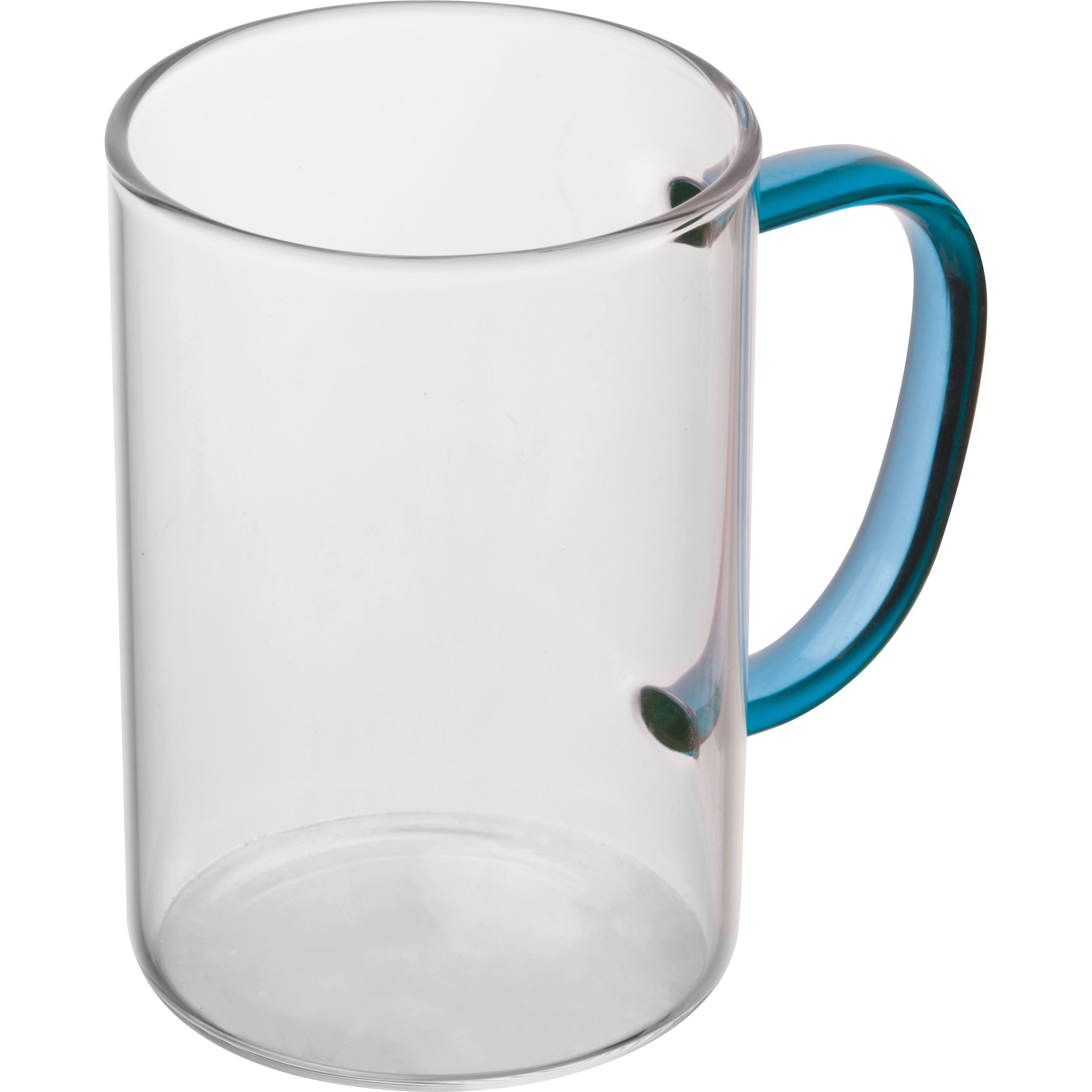 MA82340-04Glastasse mit farbigem Henkel_ 250ml_ blau