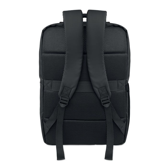 MO3208-03Metro 15_ PU RPET Laptop-Rucksack_ schwarz