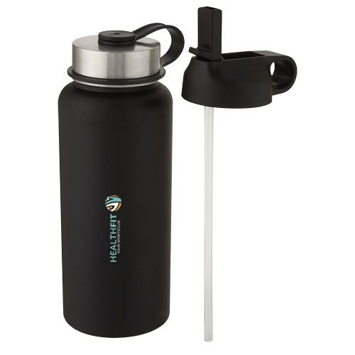 PF100682-2Supra 1 l Kupfer-Vakuum Isolierflasche mit 2 Deckeln_ schwarz