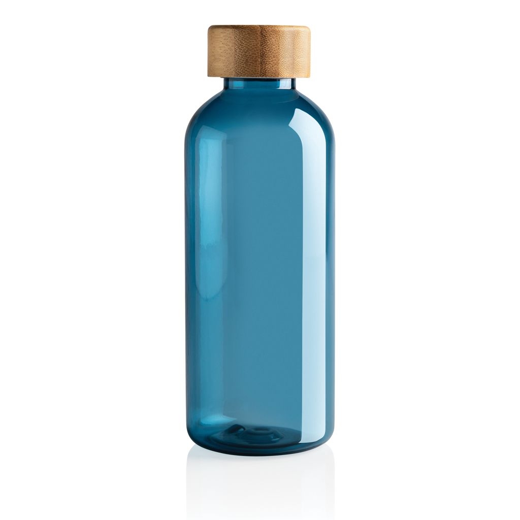 XDP433.09-5RCS rPET Flasche mit Bambus-Deckel_ blau