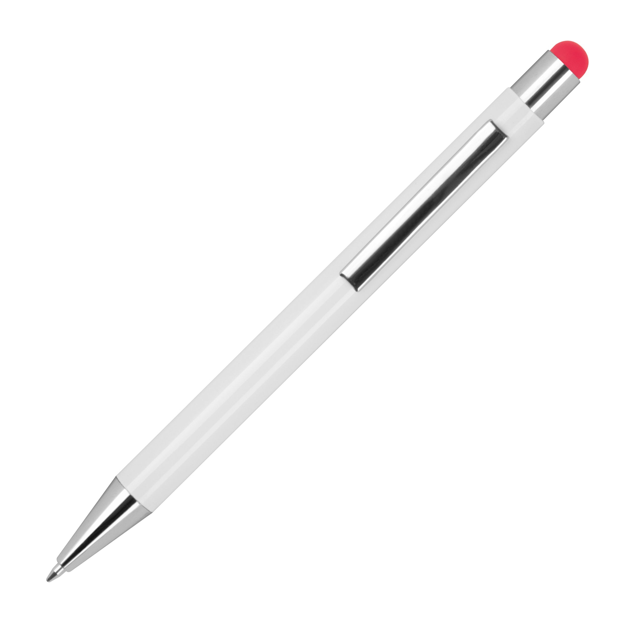 MA13238-05Kugelschreiber aus Aluminium mit gummierter Oberflaeche _ rot