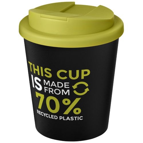 PF210455-5Americano® Espresso Eco 250 ml recycelter Isolierbecher mit auslaufsicherem Deckel _ schwarz_limone