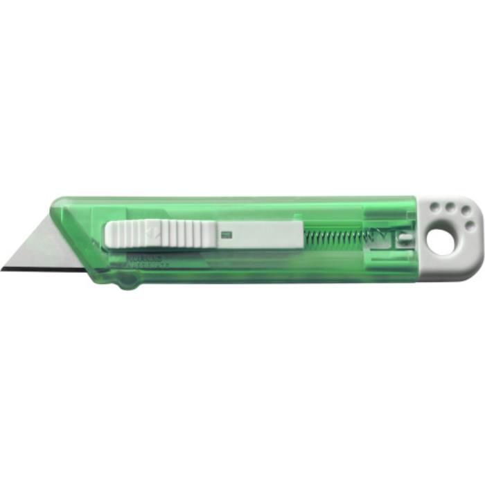 Cutter-Messer mit Federkernautomatik aus Kunststoff Griffin, Hellgrün
