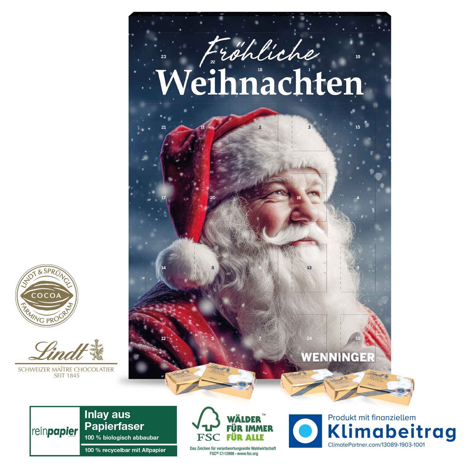 CD55330Wand-Adventskalender Lindt „Select Edition“ Organic