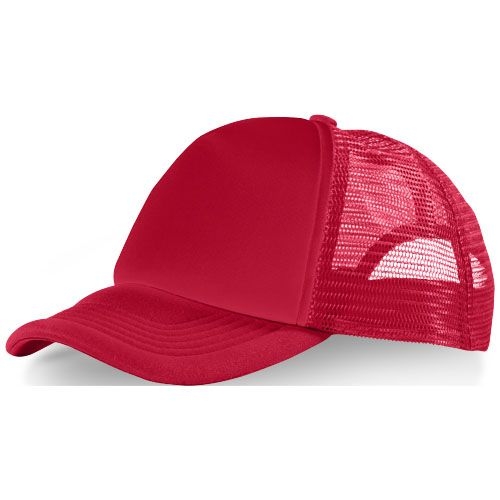 PF111069-12Trucker Kappe mit 5 Segmenten_ rot_rot PF111069-12Trucker Kappe mit 5 Segmenten_ rot_rot