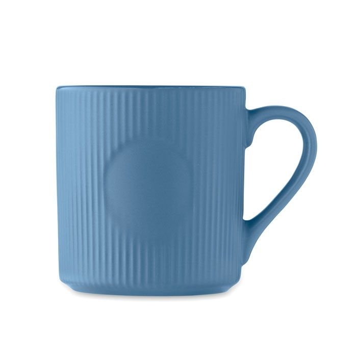 MO2397-04Ribmug Keramikbecher matt 340ml_ blau