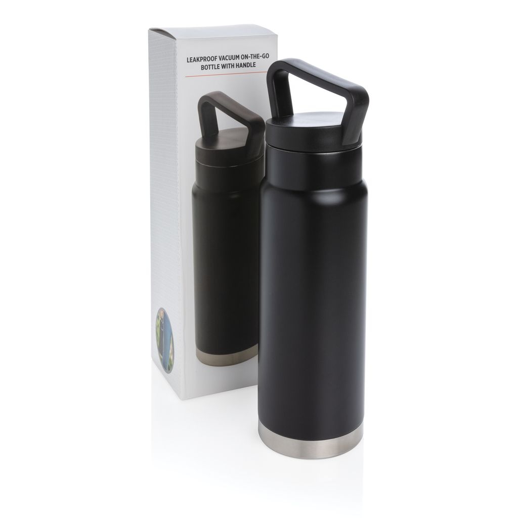 XDP436.92-1Auslaufsichere Vakuum-Flasche mit Tragegriff_ schwarz