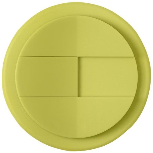 PF210425-29Americano® Eco 350 ml recycelter Becher mit auslaufsicherem Deckel_ limone_schwarz