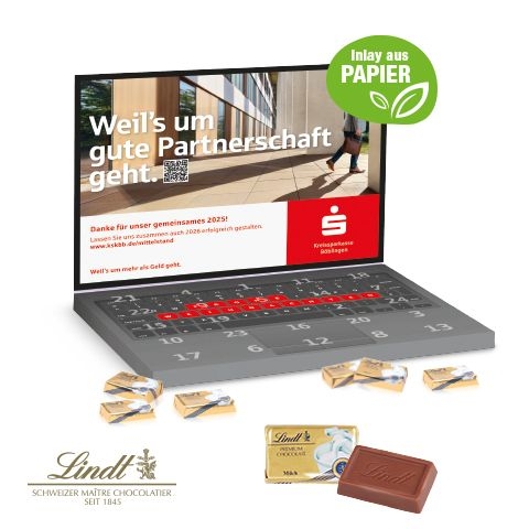 CD55336Adventskalender Laptop mit Lindt Schokolade