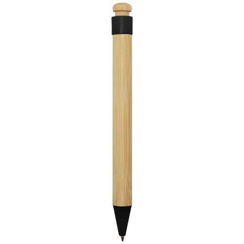 PF106026-4Rattan Kugelschreiber aus Bambus und recyceltem Kunststoff_ schwarz