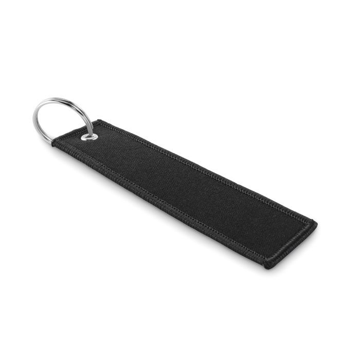 MO2463-03Takeoff Schluesselring Polyester Tag_ schwarz