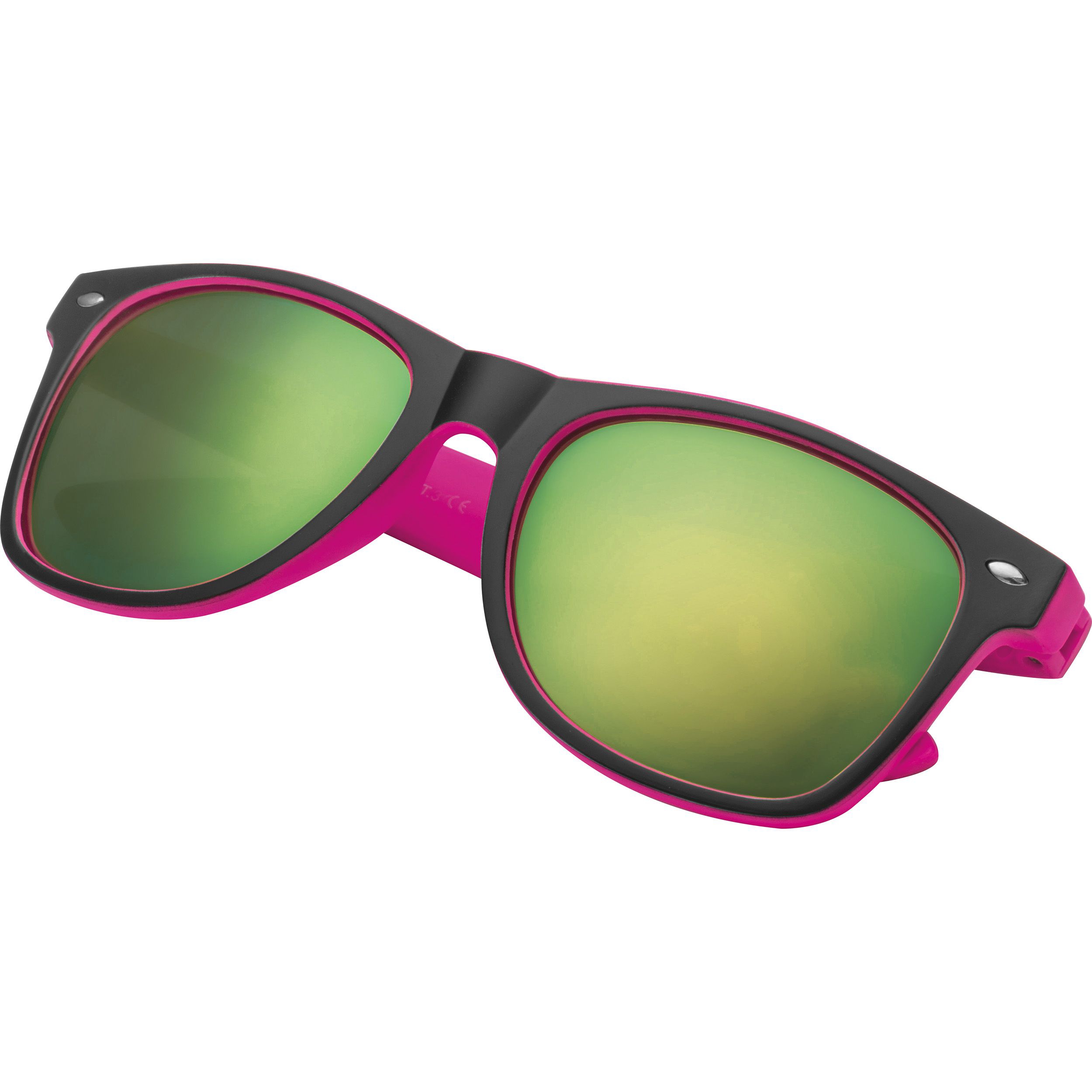 Sonnenbrille aus Kunststoff mit verspiegelten Gläsern, UV 400 Schutz, pink