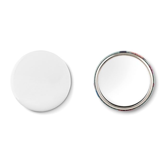 MO9335-16Mirror Badge mit Make-up Spiegel_ Mattsilber