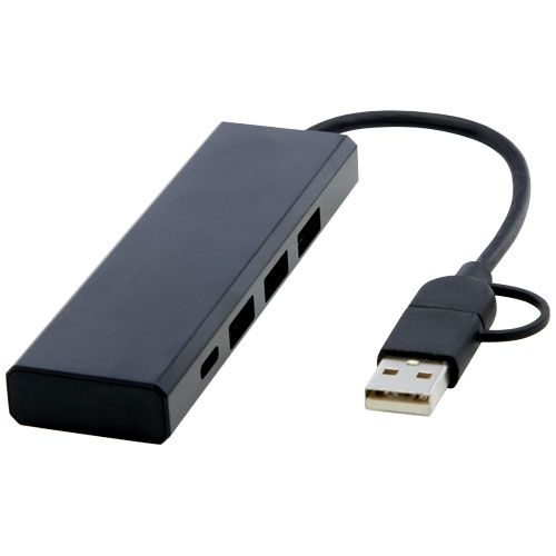 PF124344Rise USB 2.0 Hub aus recyceltem RCS Aluminium