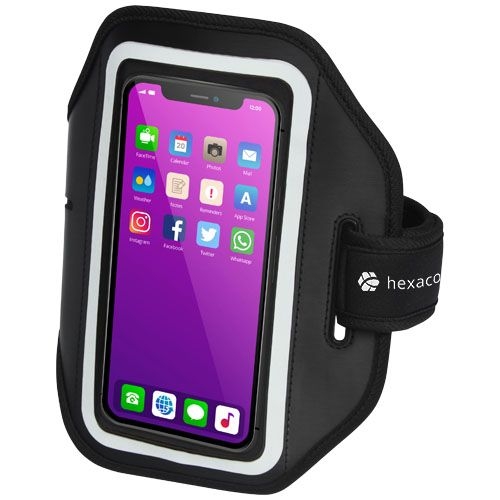 PF125000-1Haile reflektierendes Smartphone Armband mit transparenter Abdeckung_ schwarz