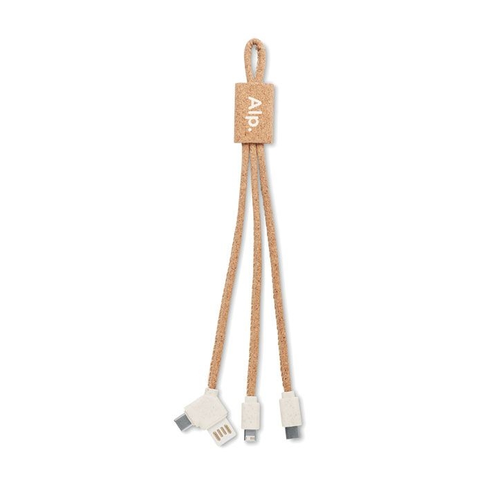 MO6812-13Cabie 3in1 Ladekabel Kork_ Beige