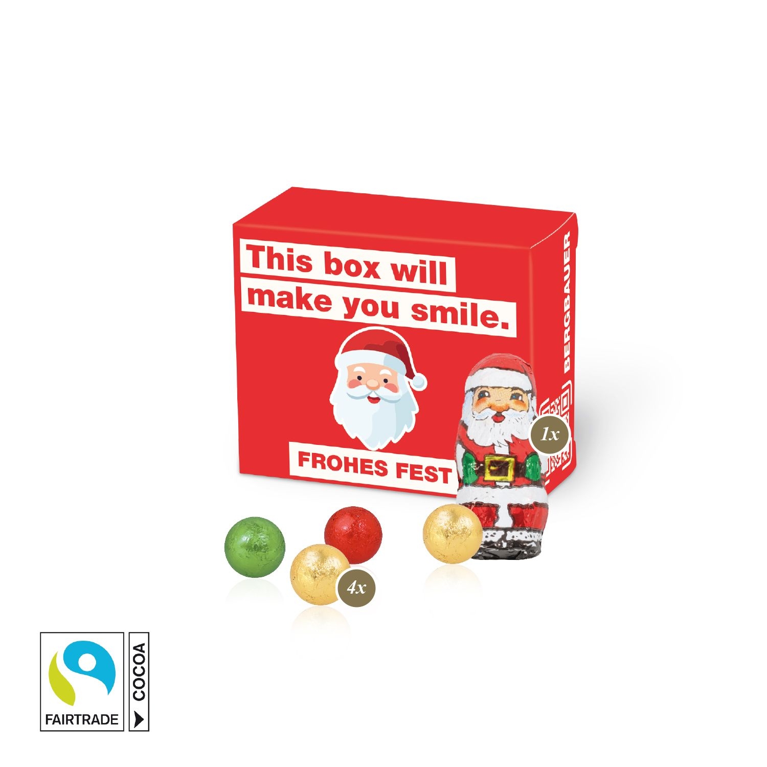 CD95571Santa Werbebox mit Fairtrade® Schokolade