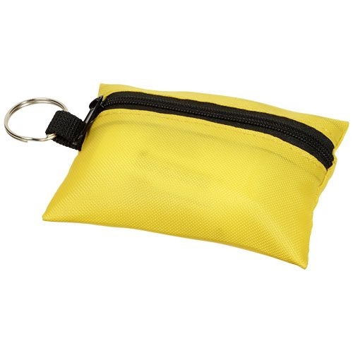 PF122009-5Valdemar 16-teilige Erste-Hilfe-Tasche mit Schluesselanhaenger_ gelb