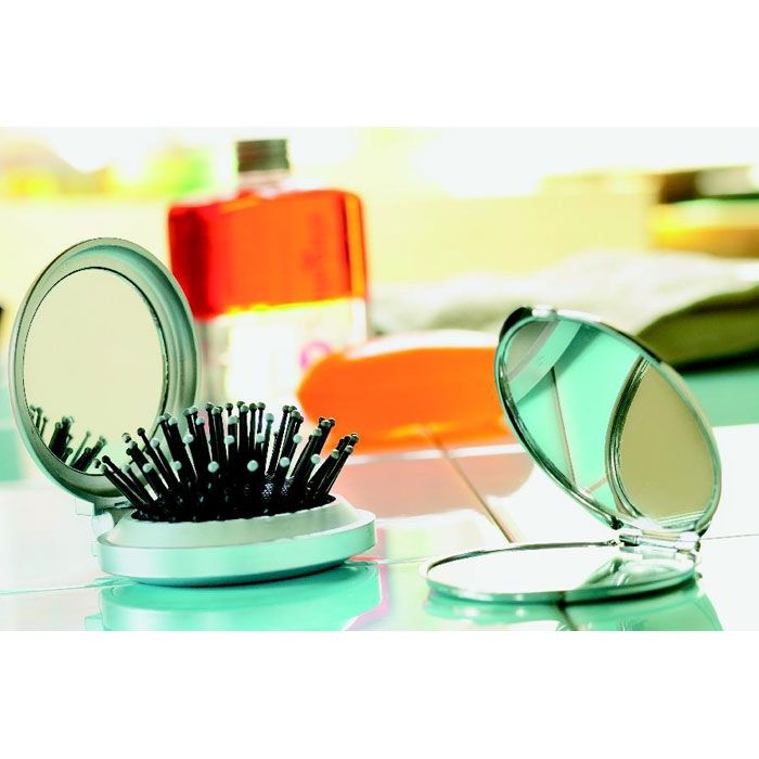 KC2683-14B Beauty Haarbuerste mit Spiegel_ silber