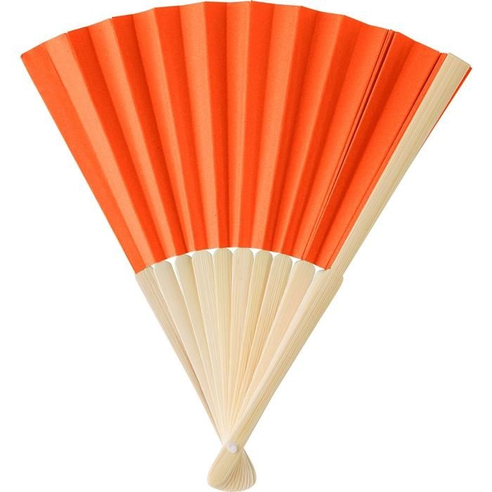 GI1041502-07Handfaecher aus Bambus Elio_ orange