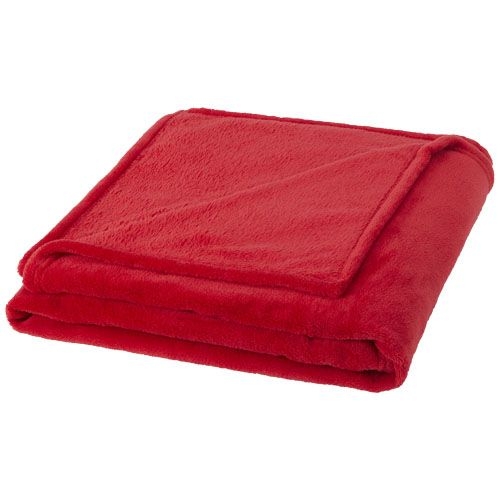 PF112810-4Bay Plaid-Decke aus extraweichem Coral-Fleece_ rot