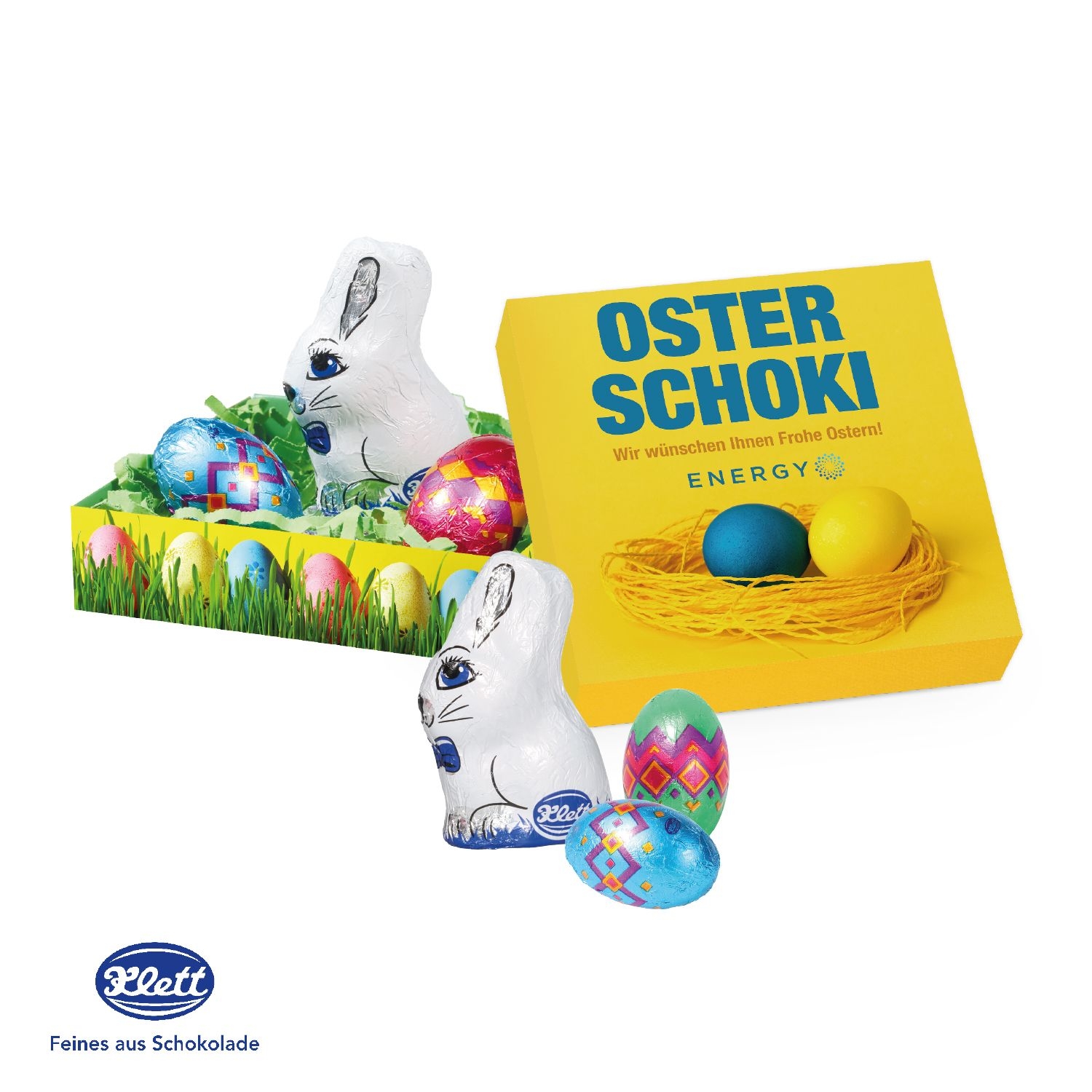 CD94677Kleines Osternest mit Klett Schokolade