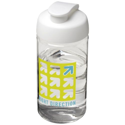 PF210050-2H2O Active® Bop 500 ml Sportflasche mit Klappdeckel_ transparent_weiss