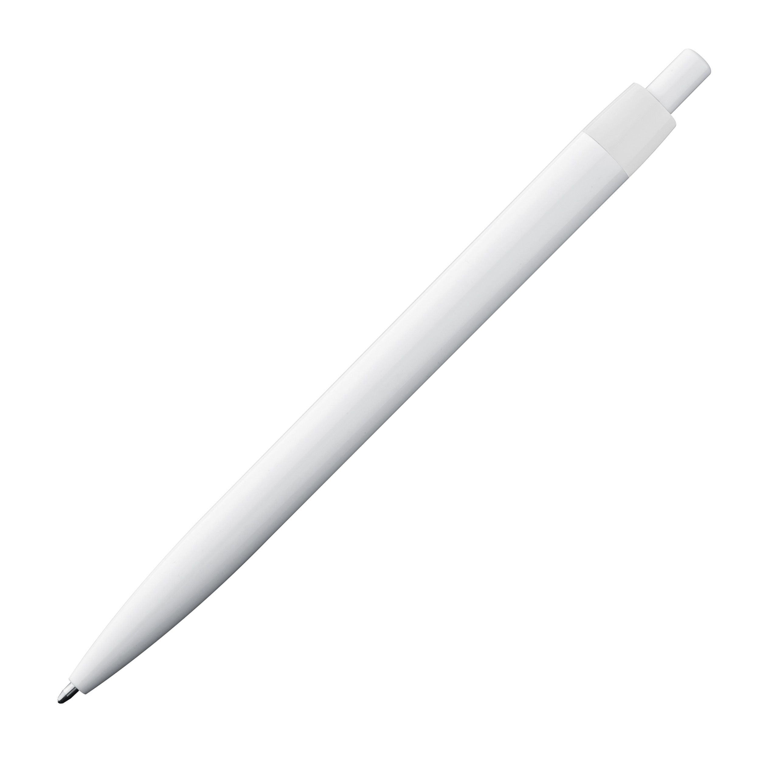 MA18656-06Kunststoffkugelschreiber mit farbigem Clip_ weiss