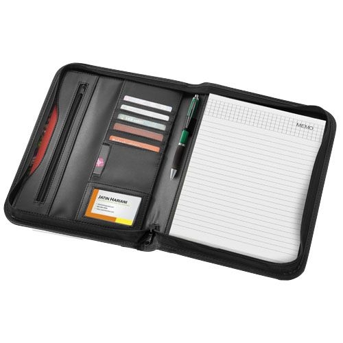 PF119986-3Ebony A4 Reissverschlussmappe_ schwarz