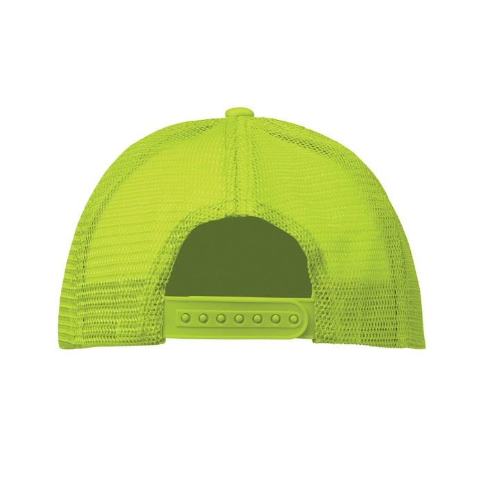MO2269-84Bubble Trucker cap 5 panels_ weiss_neongelb
