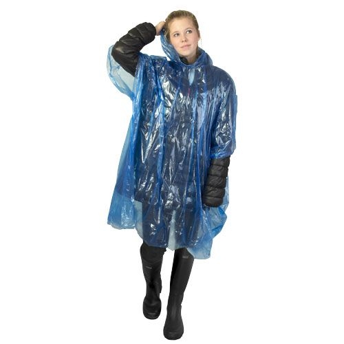 Ziva Einweg Regenponcho mit Hülle, royalblau