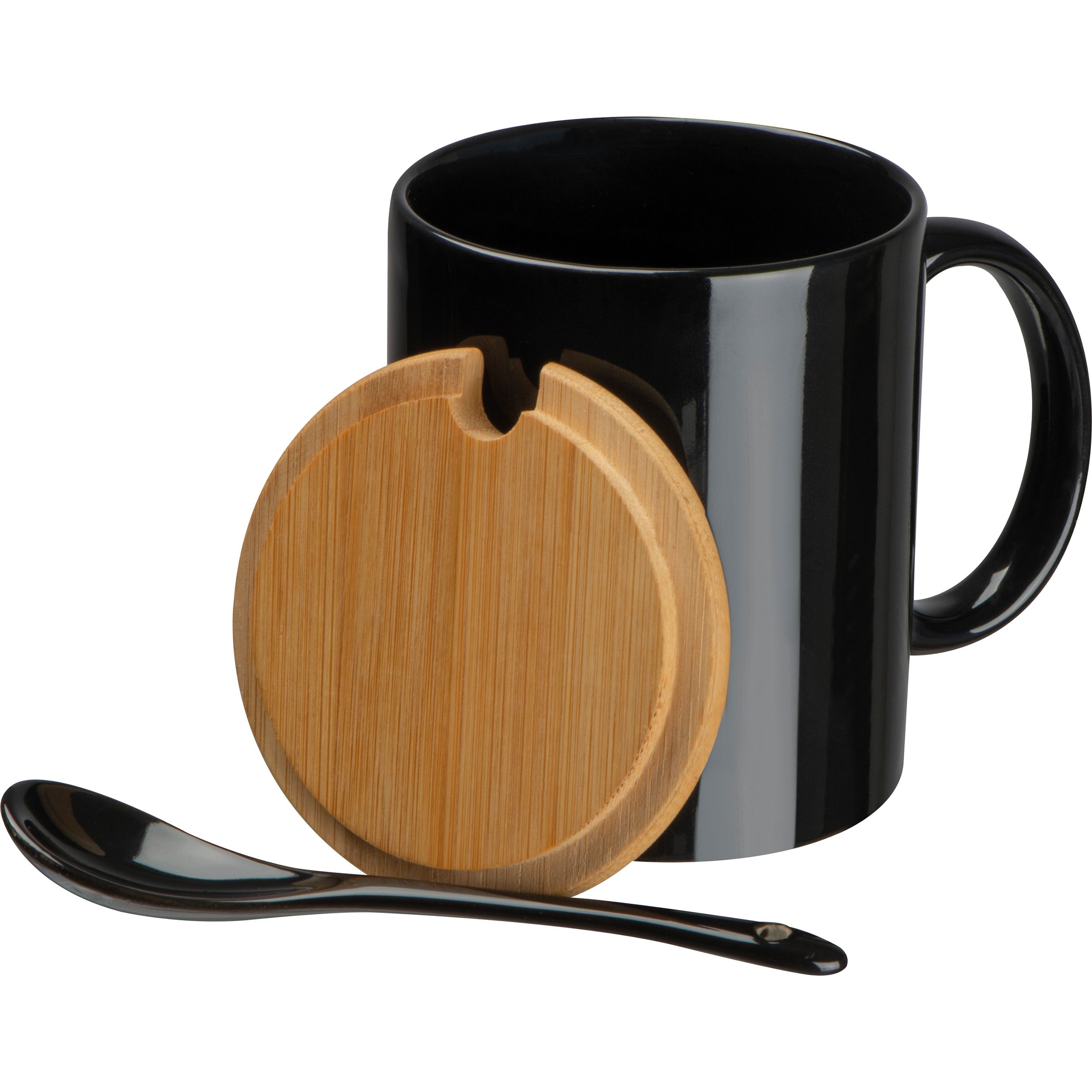 MA82969-03Keramiktasse mit Loeffel und Bambusdeckel LOTHAR_ schwarz