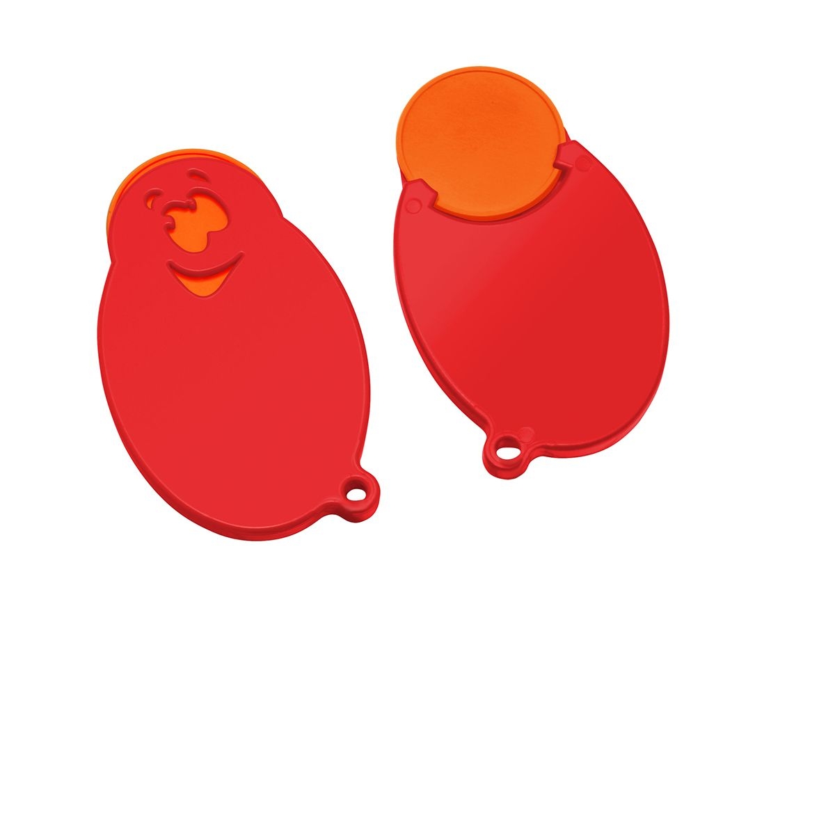HE7855-5-1Chiphalter mit 1€-Chip _Gesicht_ orange_ rot
