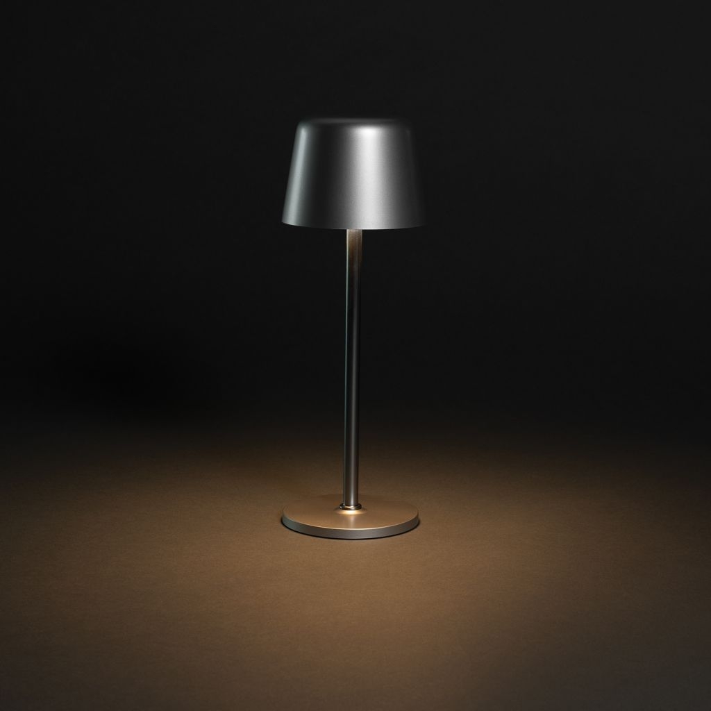 XDP513.97-02Zenic USB Tischleuchte aus RCS recyceltem Kunststoff_ silber