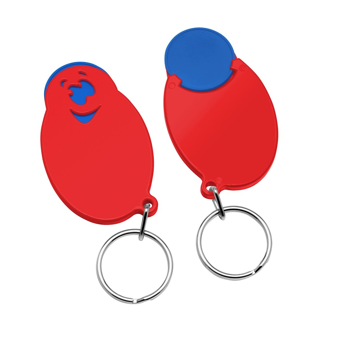 HE7855R-3-1Chiphalter mit 1€-Chip _Gesicht_ blau_ rot