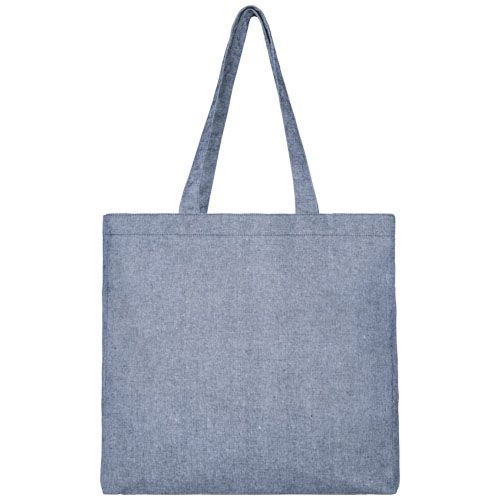 PF120537-3Pheebs 210 g_m² recycelte Tragetasche mit Seitenfalten 13L_ heather blau