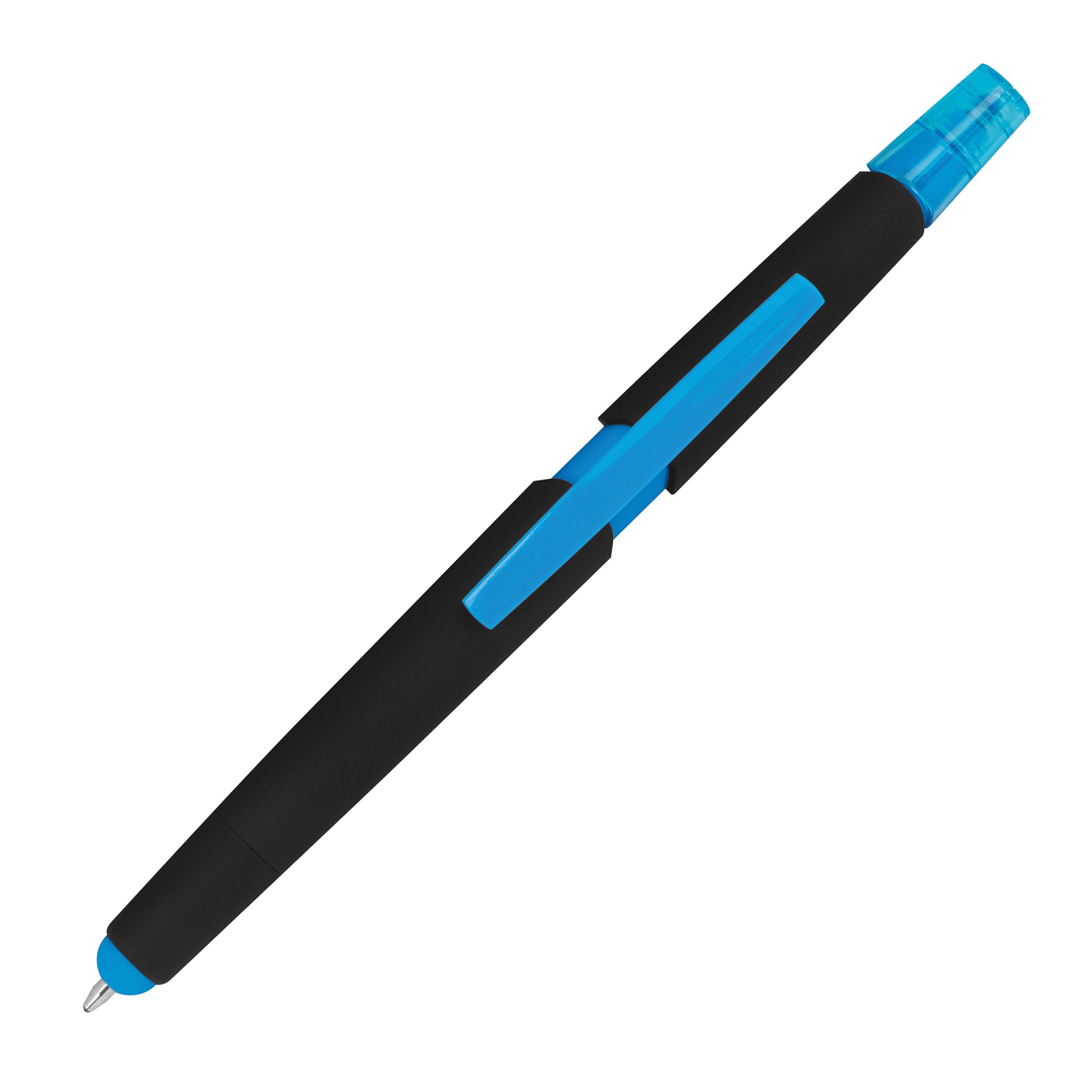 Kugelschreiber mit Textmarker und Touchfunktion, hellblau
