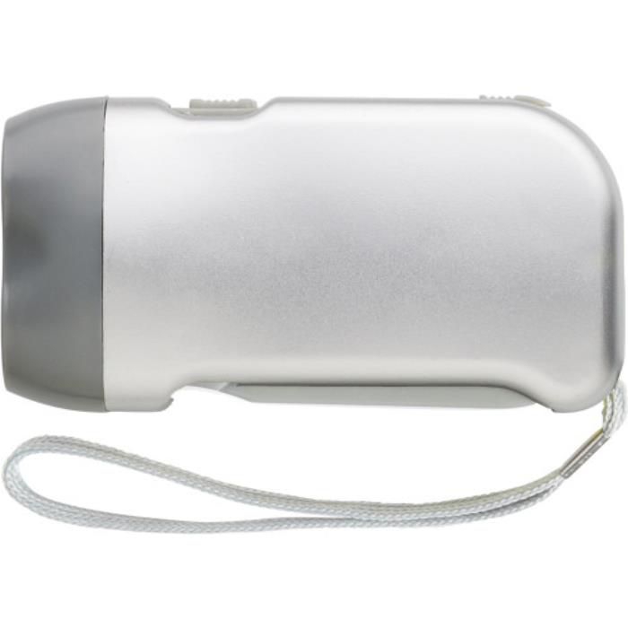 GI4532-32LED-Dynamotaschenlampe aus Kunststoff Tristan_ Silber GI4532-32LED-Dynamotaschenlampe aus Kunststoff Tristan_ Silber