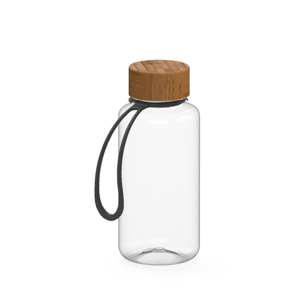 EL01251-1Trinkflasche _Natural_ 700 ml_ inkl. Strap_ transparent_ schwarz